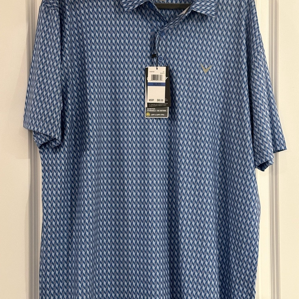 Callaway Men’s Light Blue Patterned Polo